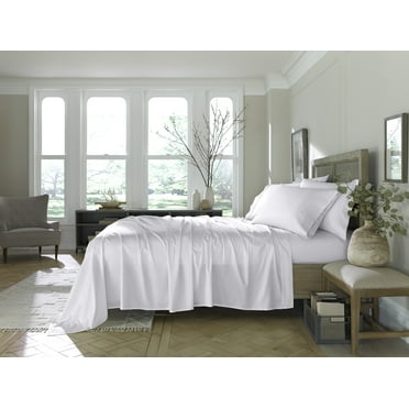 Nestl Bed Sheets Set, Eucalyptus Unique Tencel Blend Fabric Soft Natural, and Durable,&nbsp;6 Piece, King Size Sheets Set - White