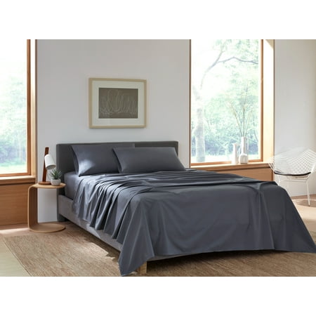 Nestl Bedding Classic Percale Flat Sheet, King Sheets, Gray