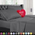 thumbnail image 1 of Nestl Deep Pocket Full Sheets - Full Size Bed Sheets with Fitted and Flat Sheet, Pillow Cases - Extra Soft Bedsheet Set with Deep Pockets for Full Size - Charcoal Stone Gray, 1 of 6