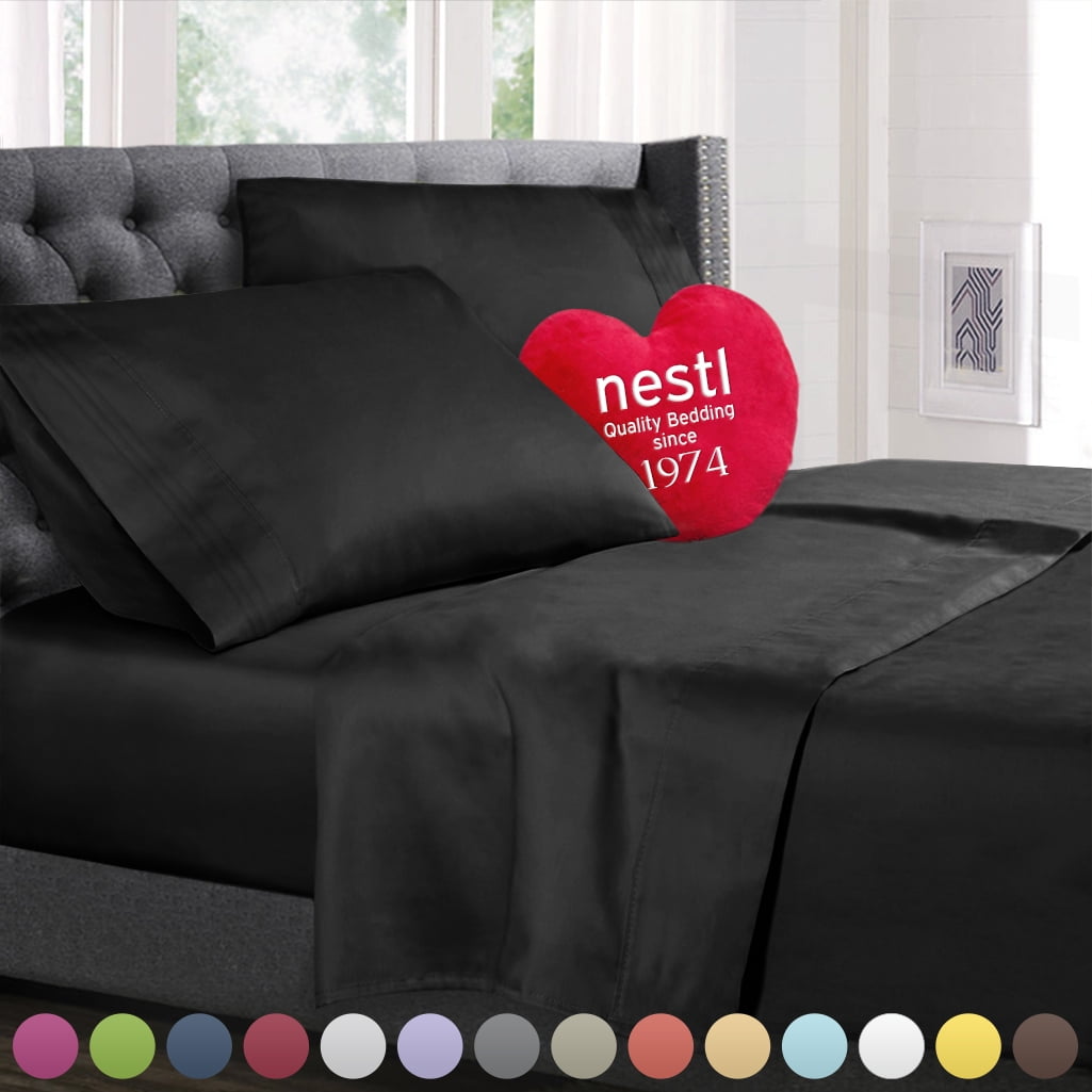 Nestl Luxury Queen Sheet Set - 4 Piece Extra Soft 1800 Deep Pocket Bed ...