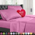 thumbnail image 1 of Nestl Deep Pocket King Sheets - 4 Piece King Size Bed Sheets with Fitted Sheet, Flat Sheet, Pillow Cases - Extra Soft Bedsheet Set with Deep Pockets for King Size - Light Pink, 1 of 6