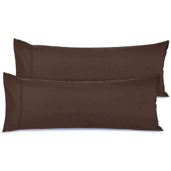 Nestl Body Pillow Case, Microfiber Body Pillow Covers, Body Pillowcase Size (20"x54"), Set of 2, Brown