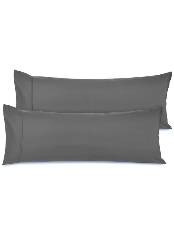 Nestl Body Pillow Case, Microfiber Body Pillow Covers, Body Pillowcase Size (20"x54"), Set of 2, Gray