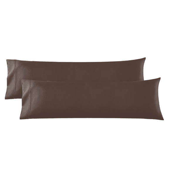 Nestl Body Pillow Case, Microfiber Pillow Covers, Body Pillow Cases Set of 2, (20"x54") Chocolate Brown