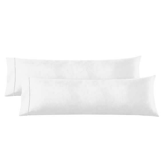 Nestl Body Pillow Case, Microfiber Pillow Covers, Body Pillow Cases Set of 2, (20"x54") White