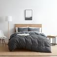 thumbnail image 1 of Nestl Boho 3 Piece Duvet Cover Set, Tufted Embroidery Double Brushed Duvet Cover with Button Closure with 2 Pillow Shams, King (90"x104") - Gray, 1 of 8