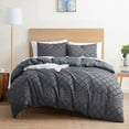 thumbnail image 1 of Nestl Boho 3 Piece Duvet Cover Set, Tufted Embroidery Double Brushed Duvet Cover with Button Closure with 2 Pillow Shams, Queen (90"x90") - Gray, 1 of 8