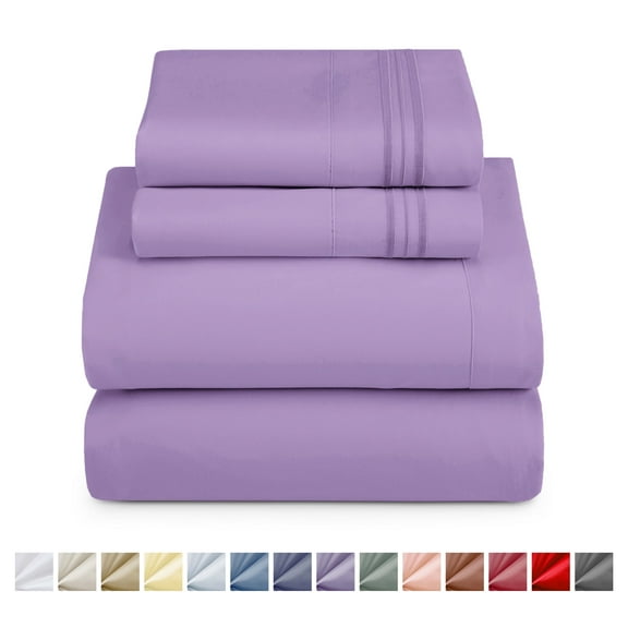 Nestl California King Sheet Sets, 1800 Series Deep Pocket 4 Piece, Luxury Soft Microfiber Bed Sheet Sets, LAVENDAR