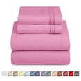 thumbnail image 1 of Nestl California King Sheets Set, 1800 Series Soft Microfiber Deep Pocket 4 Piece Bed Sheet Sets, Light Pink, 1 of 10