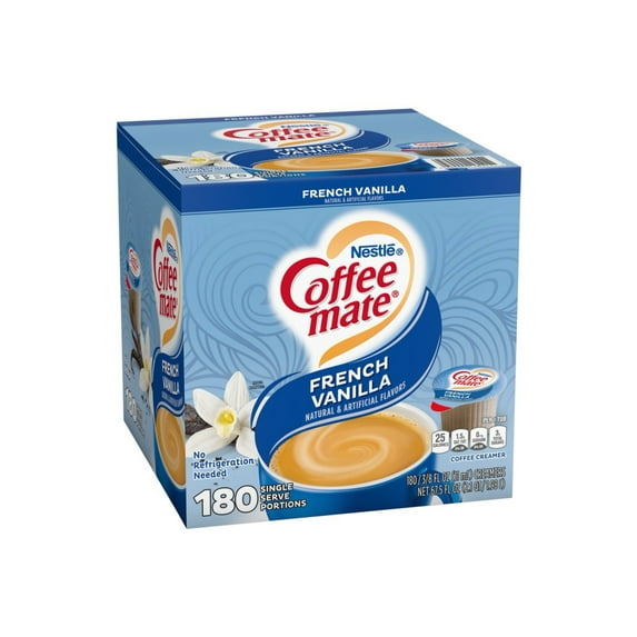 Nestlé Coffee-Mate Liquid Creamer Singles, French Vanilla, 180 Count, 0.38 Oz
