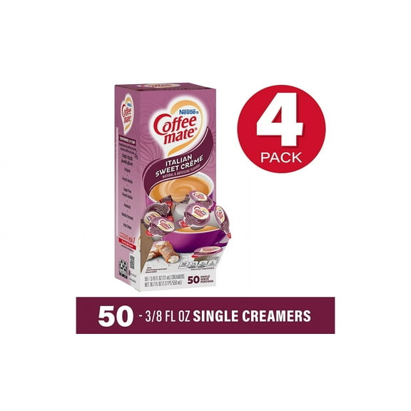 Nestl Coffee-mate Liquid Creamer, Sweet Italian Crme Flavor, 0.37 Oz Single Serve x 200