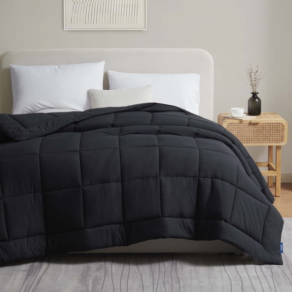 Nestl Oversized King Comforter, Down Alternative Bedding Duvet Insert, Black