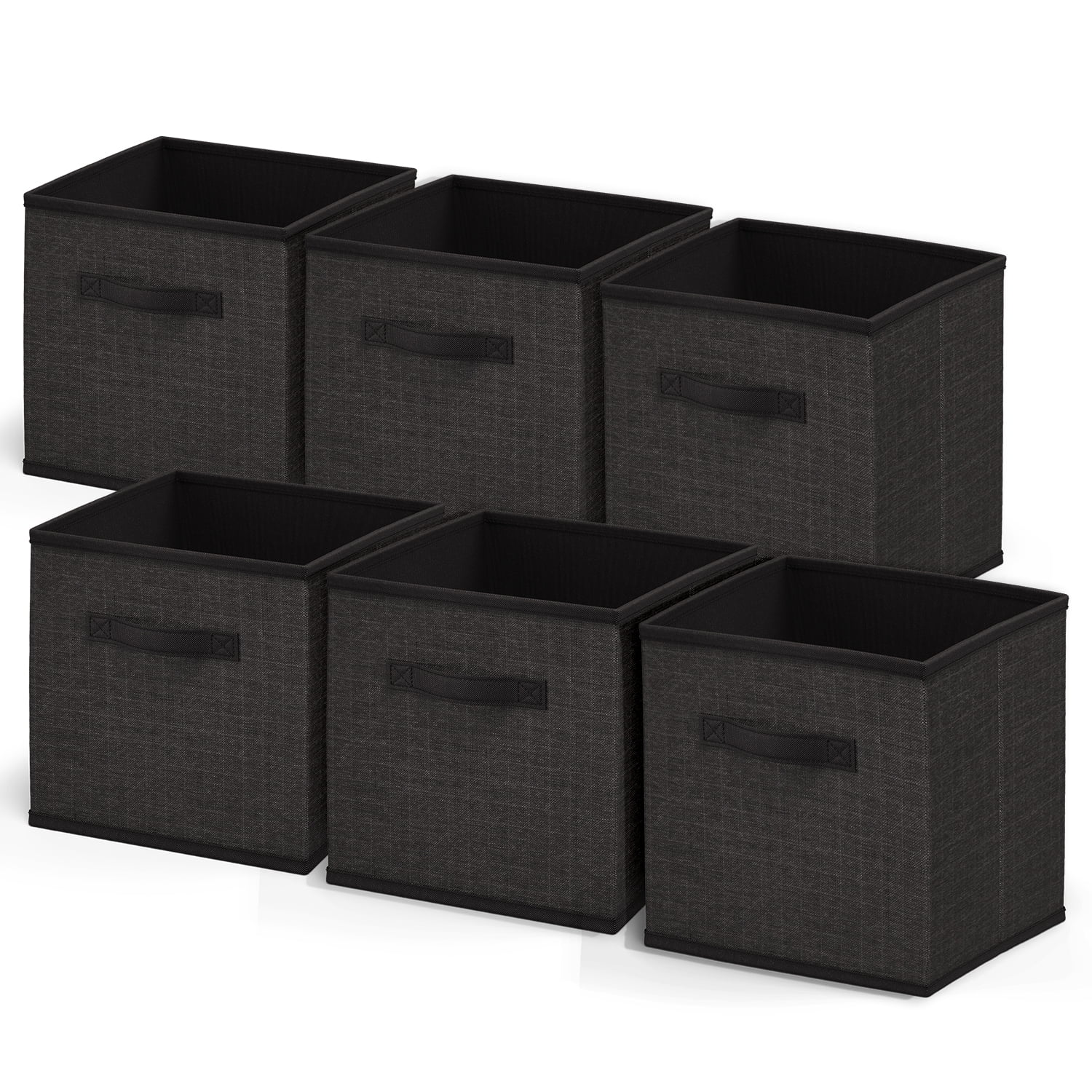 Mainstays Collapsible Cube Fabric Storage Bins (10.5" x 10.5"), Vanilla