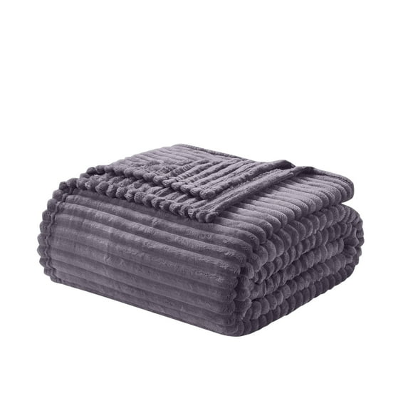 Nestl Cut Plush Fleece Blanket, Soft Lightweight Fuzzy Luxury Twin Size Bed Blankets for Bed, Twin, Dusty Purple