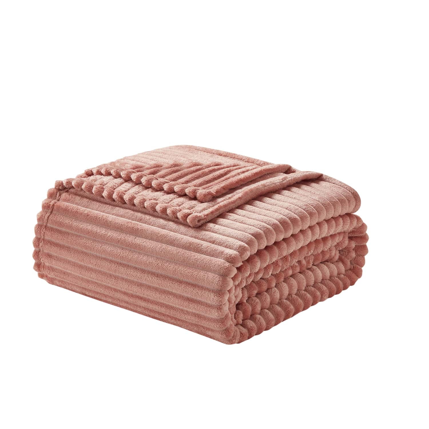 Misty Rose Plush Fleece Throw Blanket, 50" x 60"