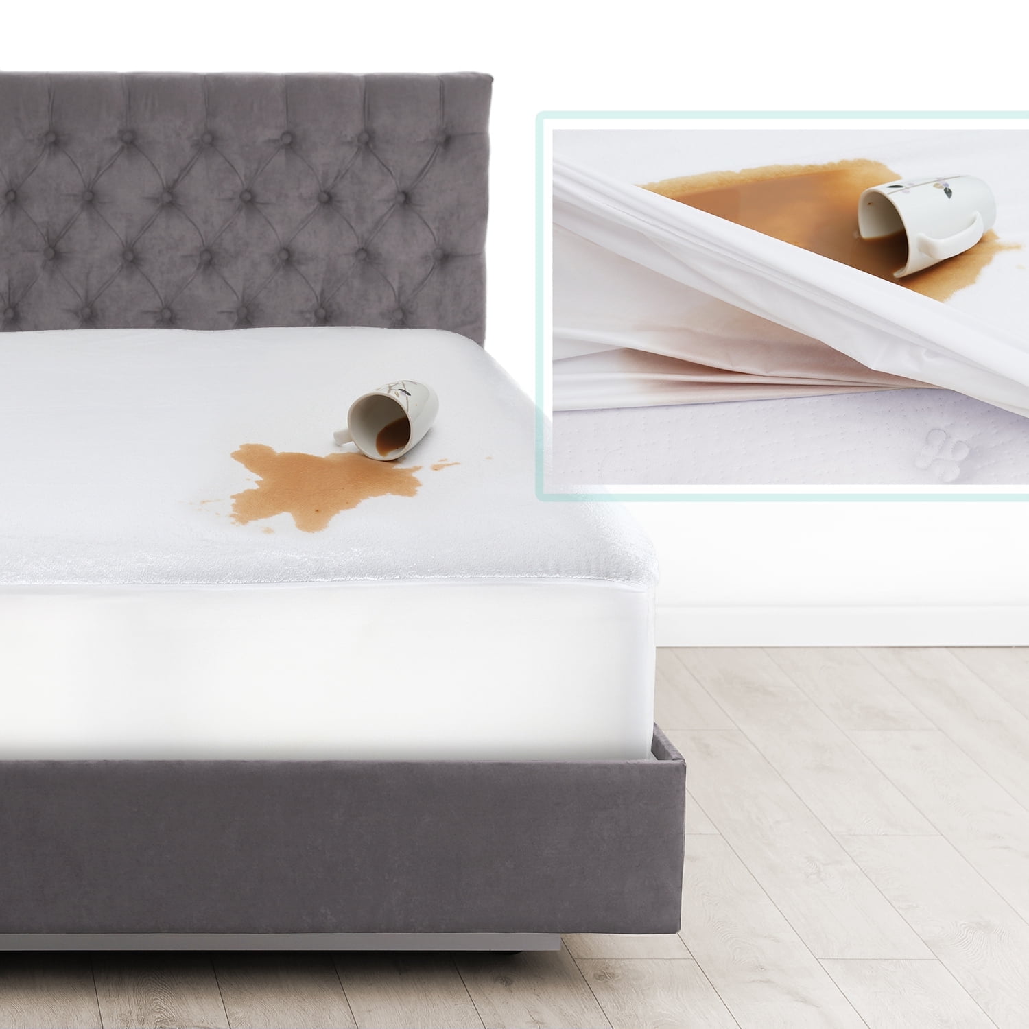 Nestl Deep Pocket Waterproof Mattress Protector, Premium Mattress Pad, Mattress Cover Fits