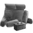 thumbnail image 1 of Nestl Double Reading Pillow Gray Shredded Memory Foam Bed Rest Pillow (2 Count), 1 of 7