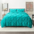 thumbnail image 1 of Nestl Down Alternative Comforter Set with Pillow Shams, Pinch Pleated Comforter, 2-Piece Bedding Set, Twin/Twin XL, Teal, 1 of 6