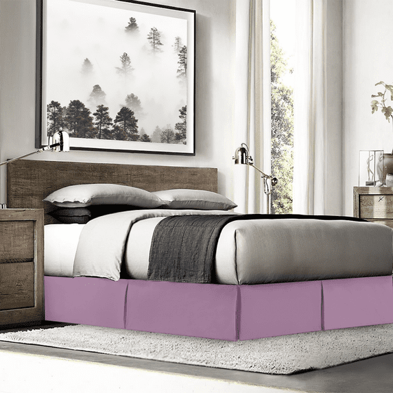 Nestl Easy Fit 14” inch Tailored Drop Pleated Microfiber Bed Skirt Dust Ruffle, Full, Lavender Dream