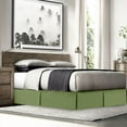 thumbnail image 1 of Nestl Easy Fit 14” inch Tailored Drop Pleated Microfiber Bed Skirt Dust Ruffle, Queen, Calla Green, 1 of 4