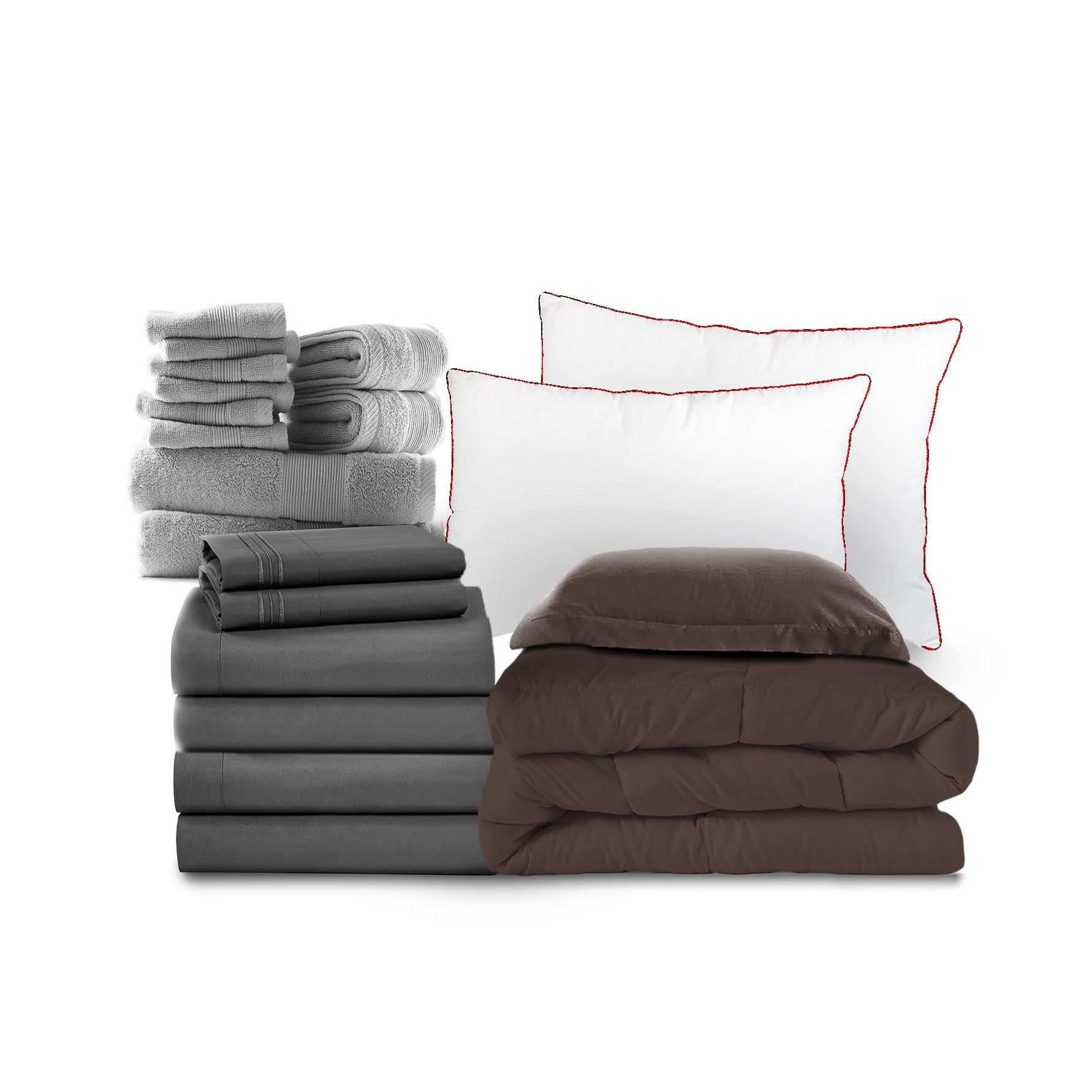 Nestl Essential College Dorm Bedding Bed in a Bag Comforter Set, 22PC ...