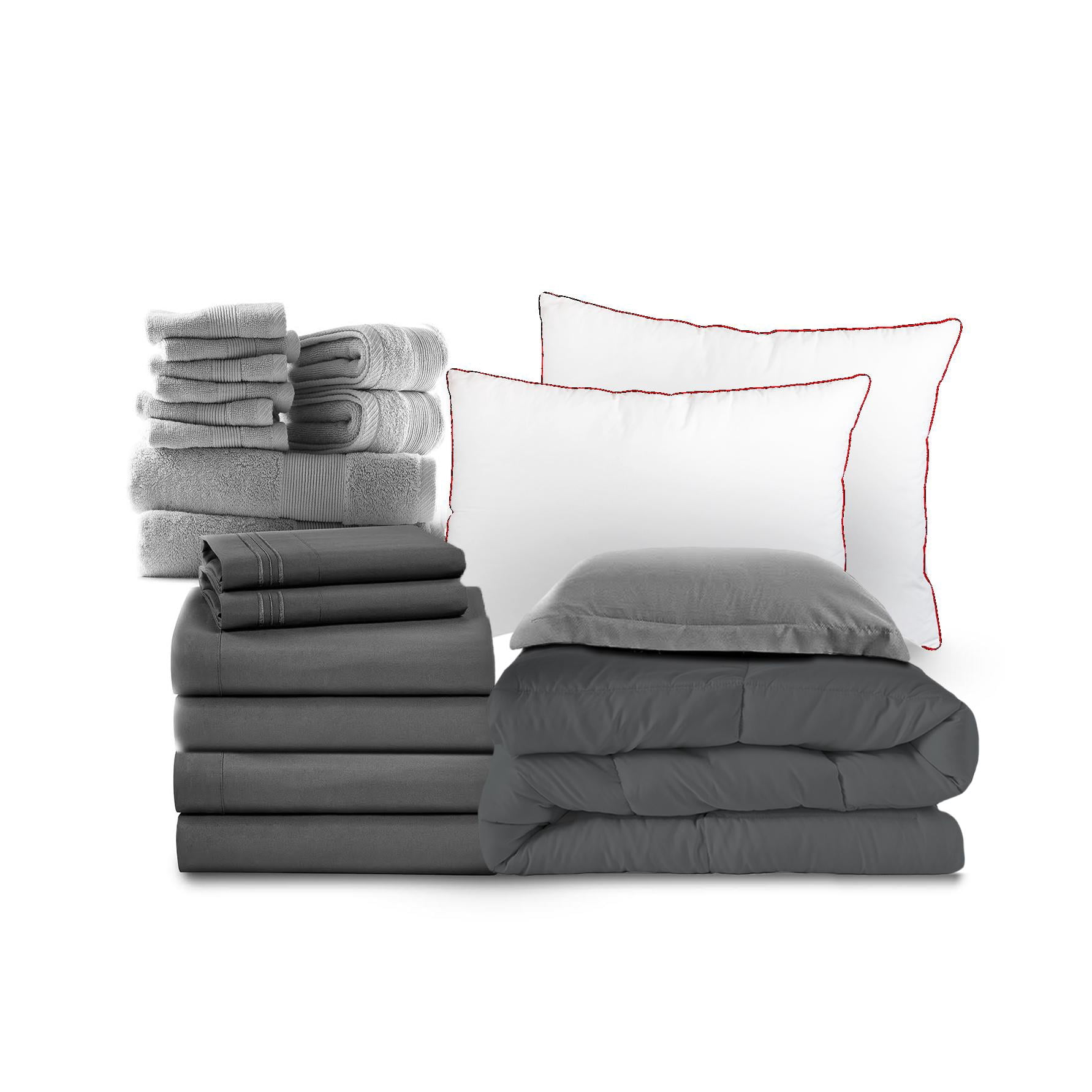 Nestl Essential College Dorm Bedding Bed in a Bag Comforter Set, 22PC ...