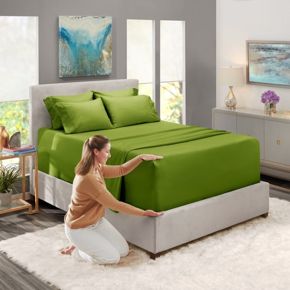 Nestl King Sheets Set, 1800 Series Extra Deep Pocket King Size Sheets Soft Microfiber Bed Sheets, 4 Piece Sheets King
