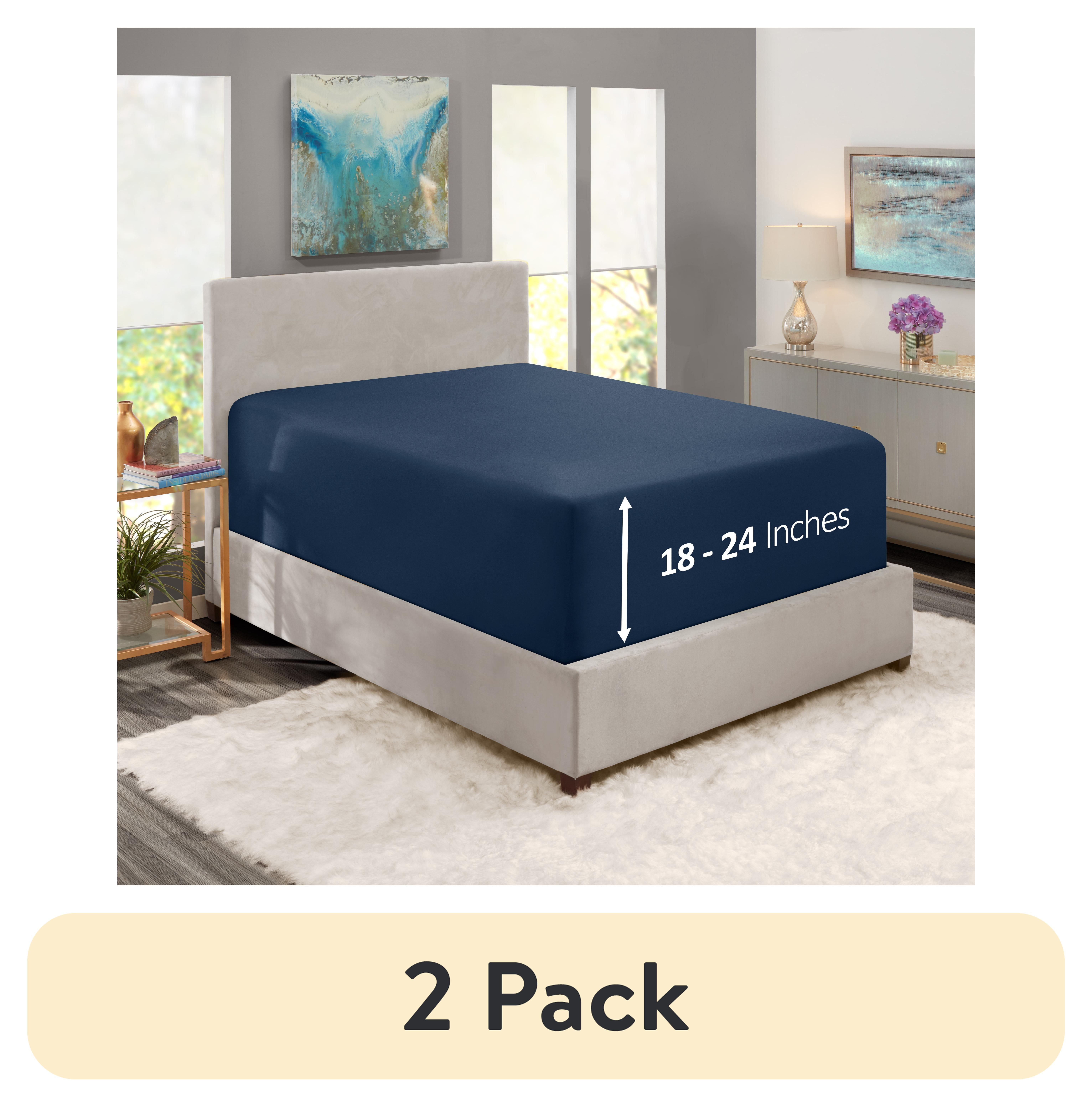 (2 pack) Nestl Extra Deep Pocket Fitted Sheet Fits 18 to 24 inches