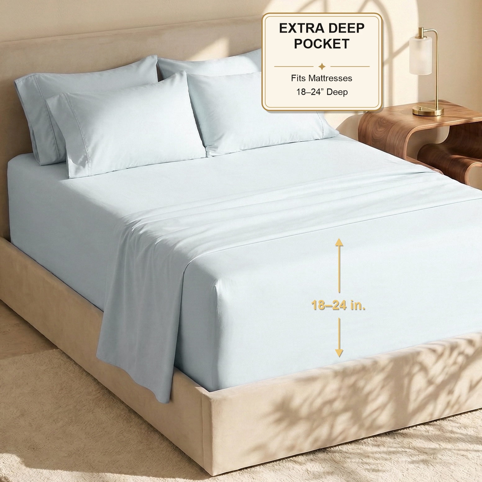 Orgamic Sheets Paper Nestl Extra Deep Pocket Full Size Sheets - 6 Piece Soft Microfiber Bed ...