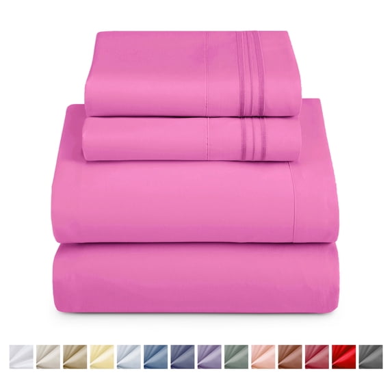 Nestl Full Size Sheet Sets, 1800 Series Deep Pocket 4 Piece, Luxury Soft Microfiber Bed Sheets Full, Orchid Purple