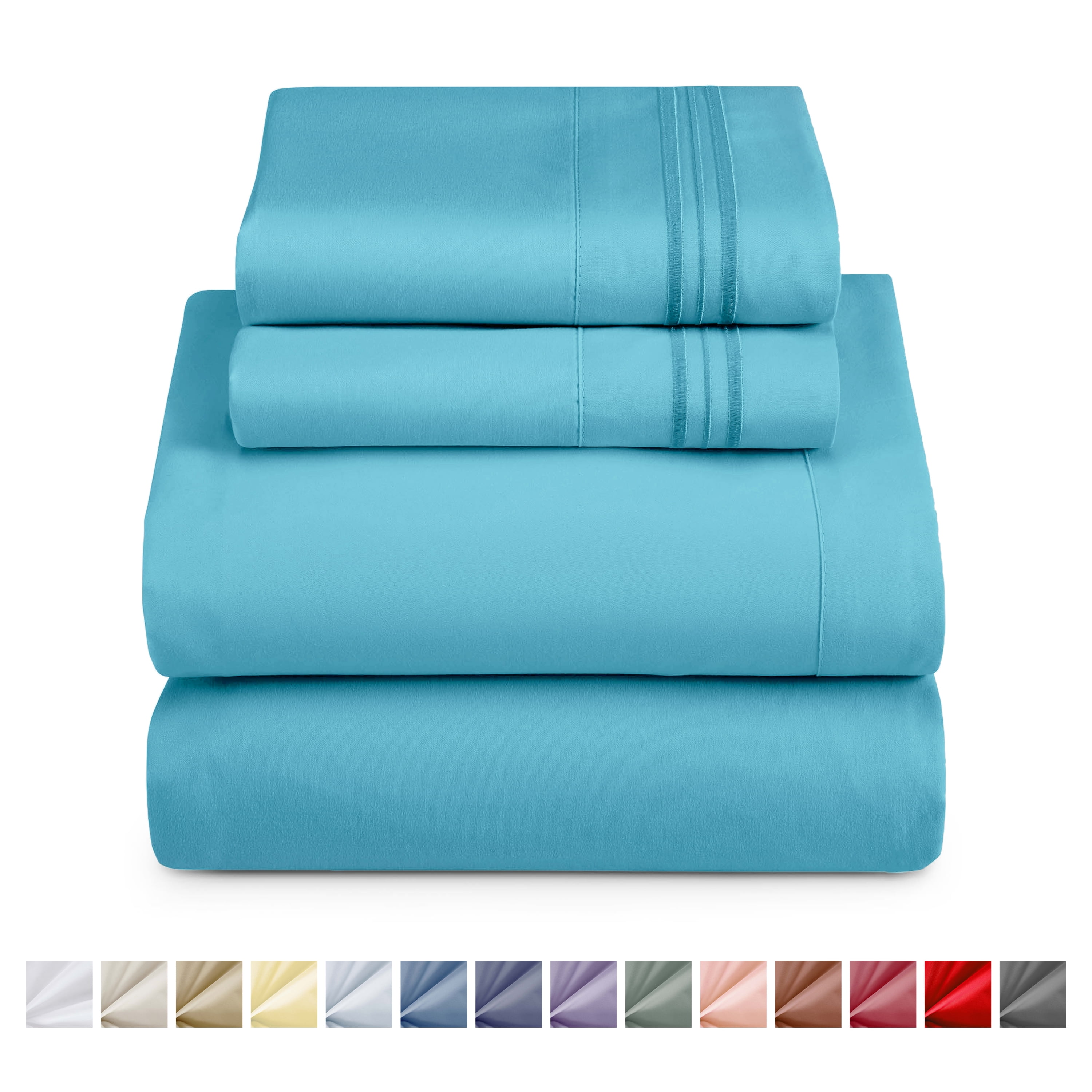 Nestl Full Size Sheet Sets, 1800 Series Deep Pocket 4 Piece, Luxury