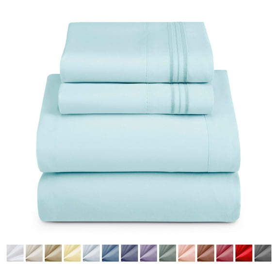 Nestl Full XL Sheets Set, 1800 Series Deep Pocket Bed Sheets Full XL 4 Piece, Luxury Soft Microfiber Full XL Sheets Sets, Aqua Blue