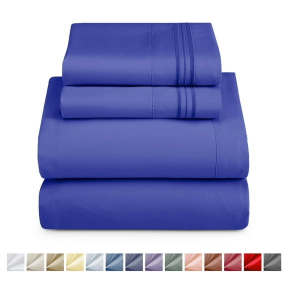 Nestl Full XL Size Sheet Sets, 1800 Series Deep Pocket 4 Piece, Luxury Soft Microfiber Bed Sheet Sets, ROYAL BLUE