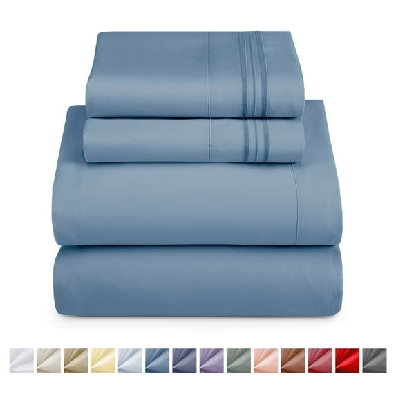 Nestl Full XL Sheets Set, 1800 Series Deep Pocket Bed Sheets Full XL 4 Piece, Luxury Soft Microfiber Full XL Sheets Sets, Stone Blue
