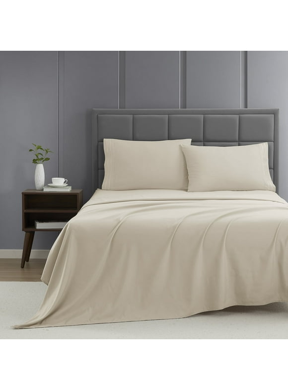 Nestl Full XL Size Sheets Set, 1800 Series Deep Pocket 4 Piece, Luxury Soft Microfiber Bed Sheets Set, Beige Cream