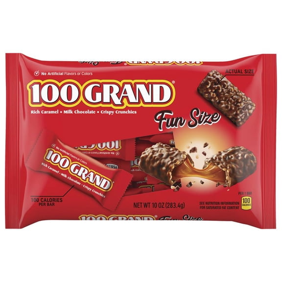 Nestl Fun Size 100 Grand Chocolate Bars, 10 oz, Pack of 5 Sweet & Crunchy Treats