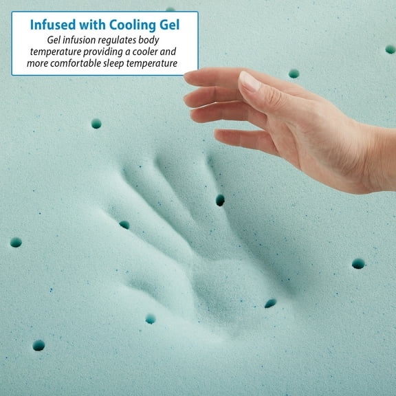 Nestl  Gel Infused Mattress Topper - Ventilated Design Memory Foam Mattress Pad Twin XL