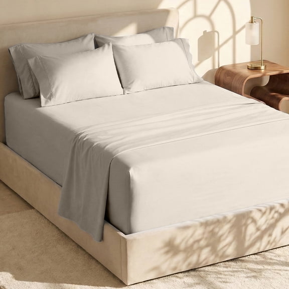 Nestl Extra Deep Pocket Queen Sheets - 6 Piece Soft Microfiber Bed Sheets Set Fits 18"-24" Mattresses, Linen