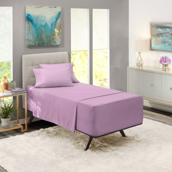 Nestl Extra Deep Pocket Twin Sheets - 4 Piece Soft Microfiber Bed Sheets Set Fits 18"-24" Mattresses, Lavender Dream