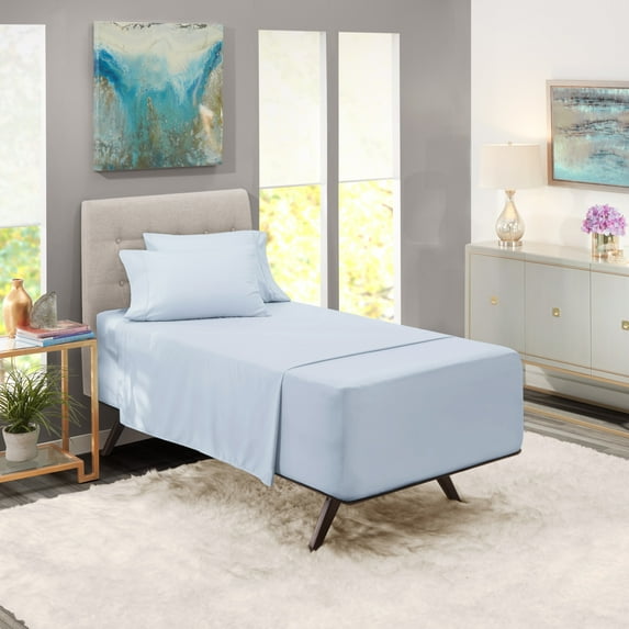 Nestl Extra Deep Pocket Twin XL Sheets - 4 Piece Soft Microfiber Bed Sheets Set Fits 18"-24" Mattresses, Ice Blue