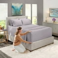 thumbnail image 1 of Nestl Extra Deep Pocket King Sheets - 6 Piece Soft Microfiber Bed Sheets Set Fits 18"-24" Mattresses, Lavender Gray, 1 of 8