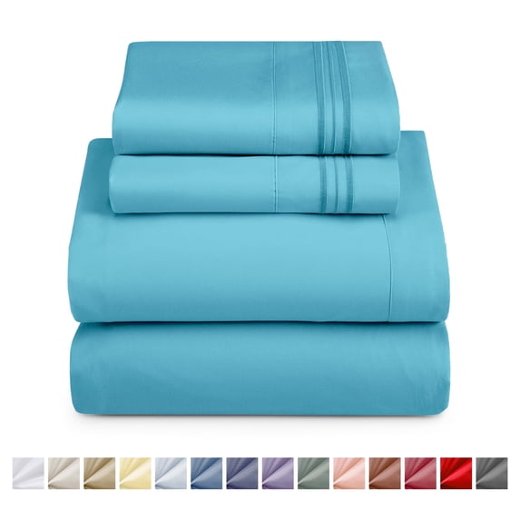 Nestl King Sheets Set, Instantly Soft, Deep Pocket Bed Sheets King 4 Piece, Luxury Soft Microfiber King Size Sheets, Beach Blue
