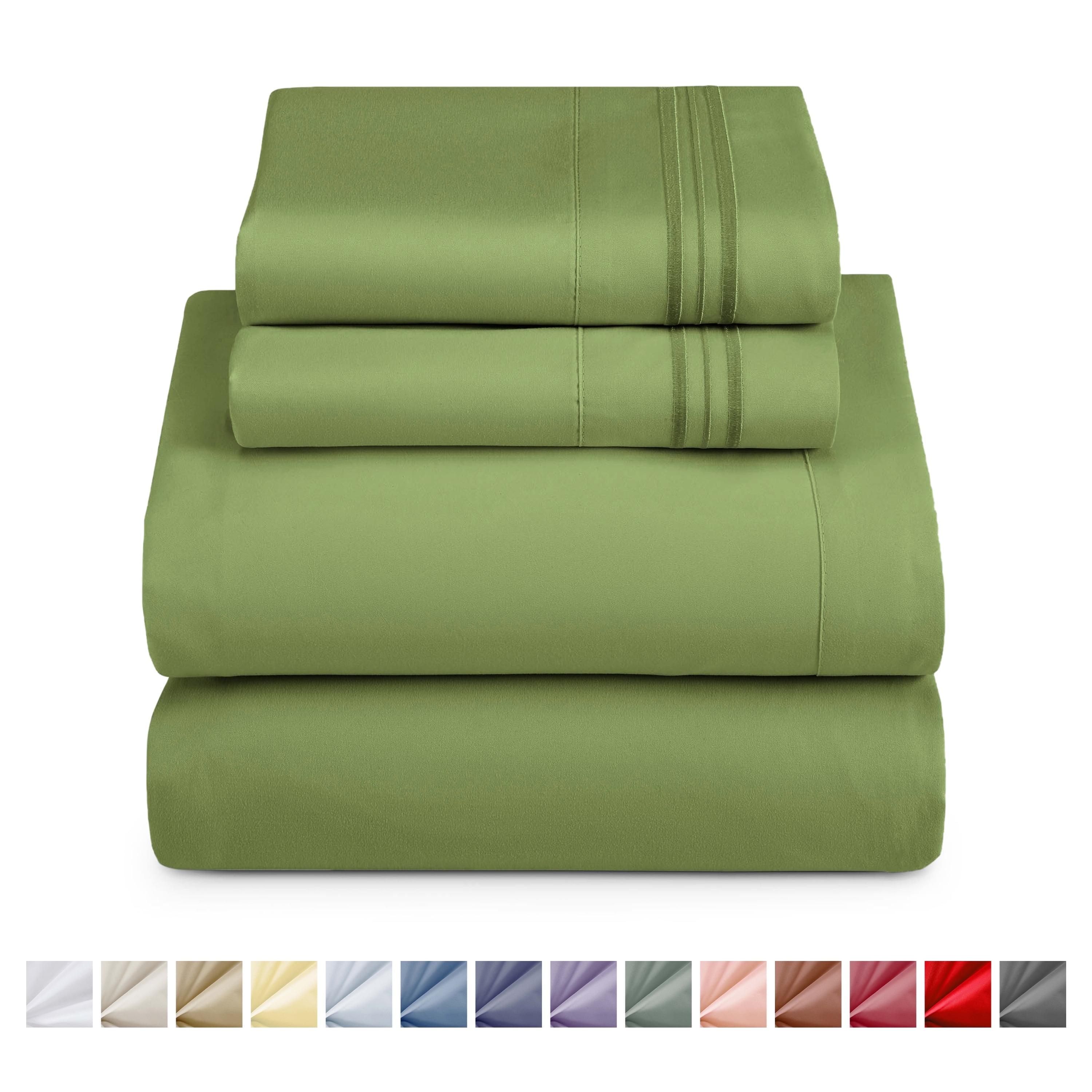 King Size Calla Green Microfiber Deep Pocket Sheet Set