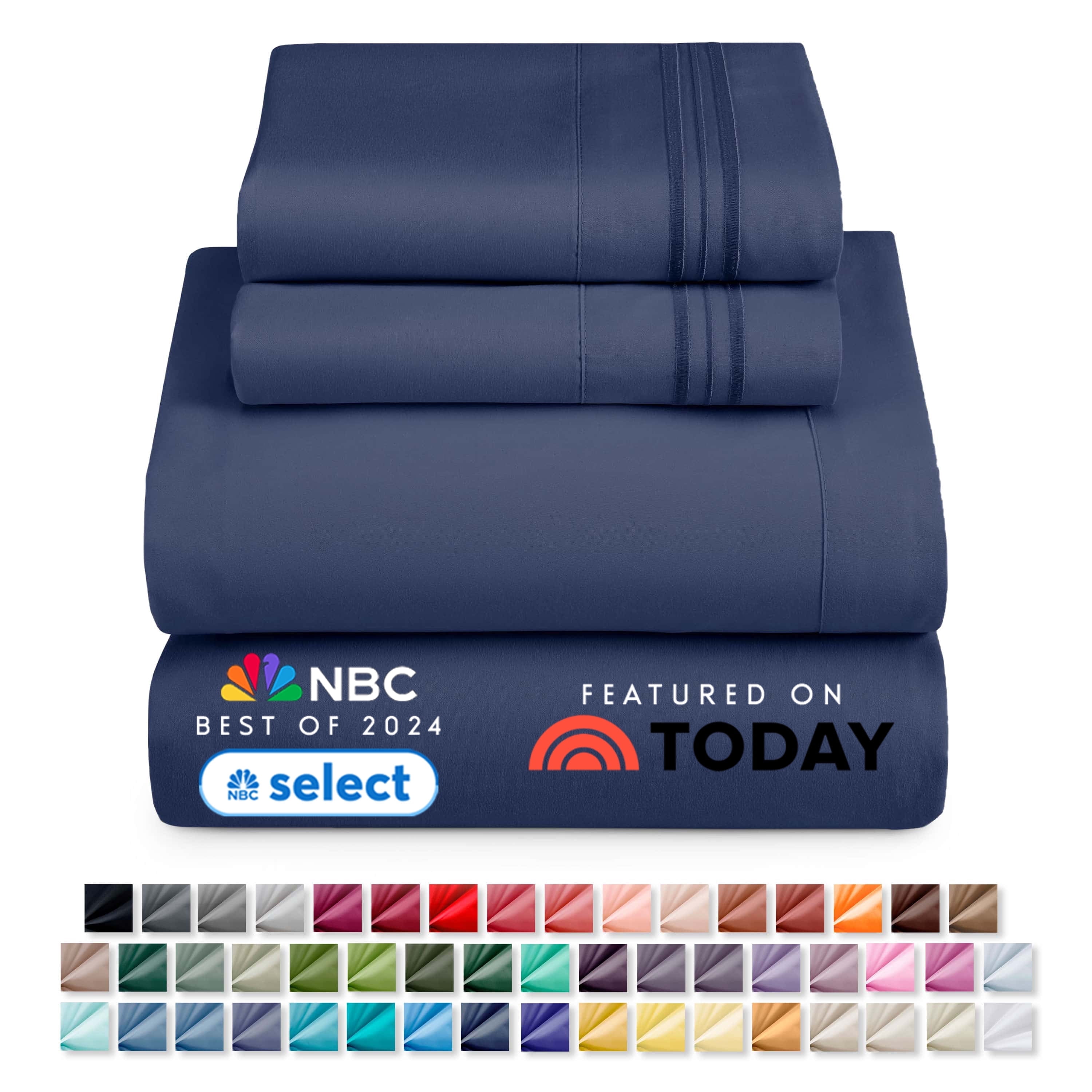 Nestl Queen Sheets Set, 1800 Series 4 Piece Deep Pocket Queen