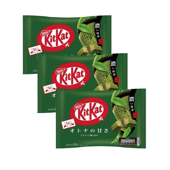Nestl KitKat Mini Wafer Bars Dark Matcha Green Tea Flavour 3 Pack (10 Pieces Each)