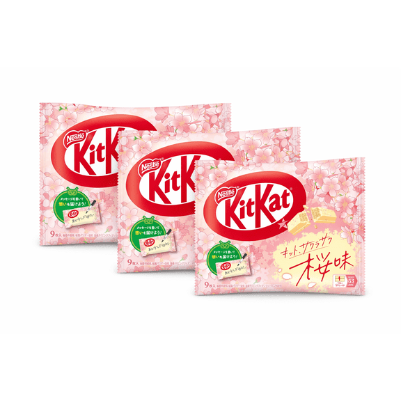 Nestl KitKat Sakura Cherry Blossom Wafer Bars, 3 Pack (104g Each)
