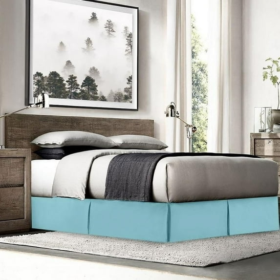 Nestl Luxury Pleated King Size 14 inch Drop Bed Skirt Camel