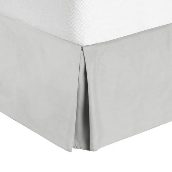 Nestl Luxury Pleated Twin Size 14 inch Drop Bed Skirt Light Gray