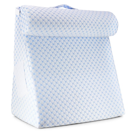 Nestl Memory Foam Wedge Pillow Back Support Cervical Pillow With Cooling Cover, 12 Inches