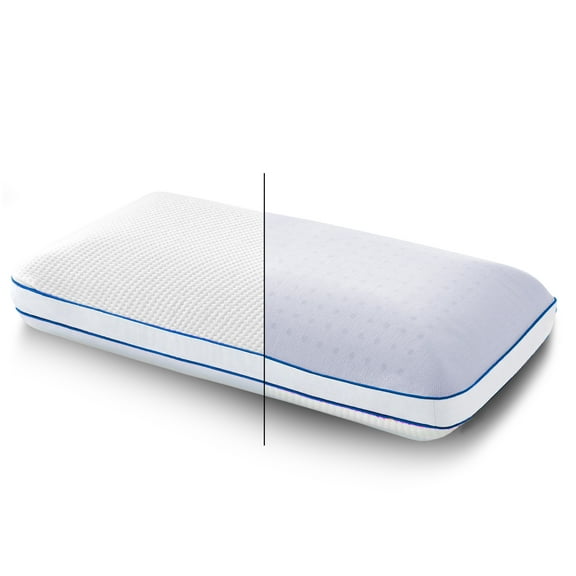 Nestl Molded Gel Memory Foam Pillow – 36 x 20 In. Reversible, Tencel-Covered, Firm Cooling on 1 Side, Softer on the Other -King
